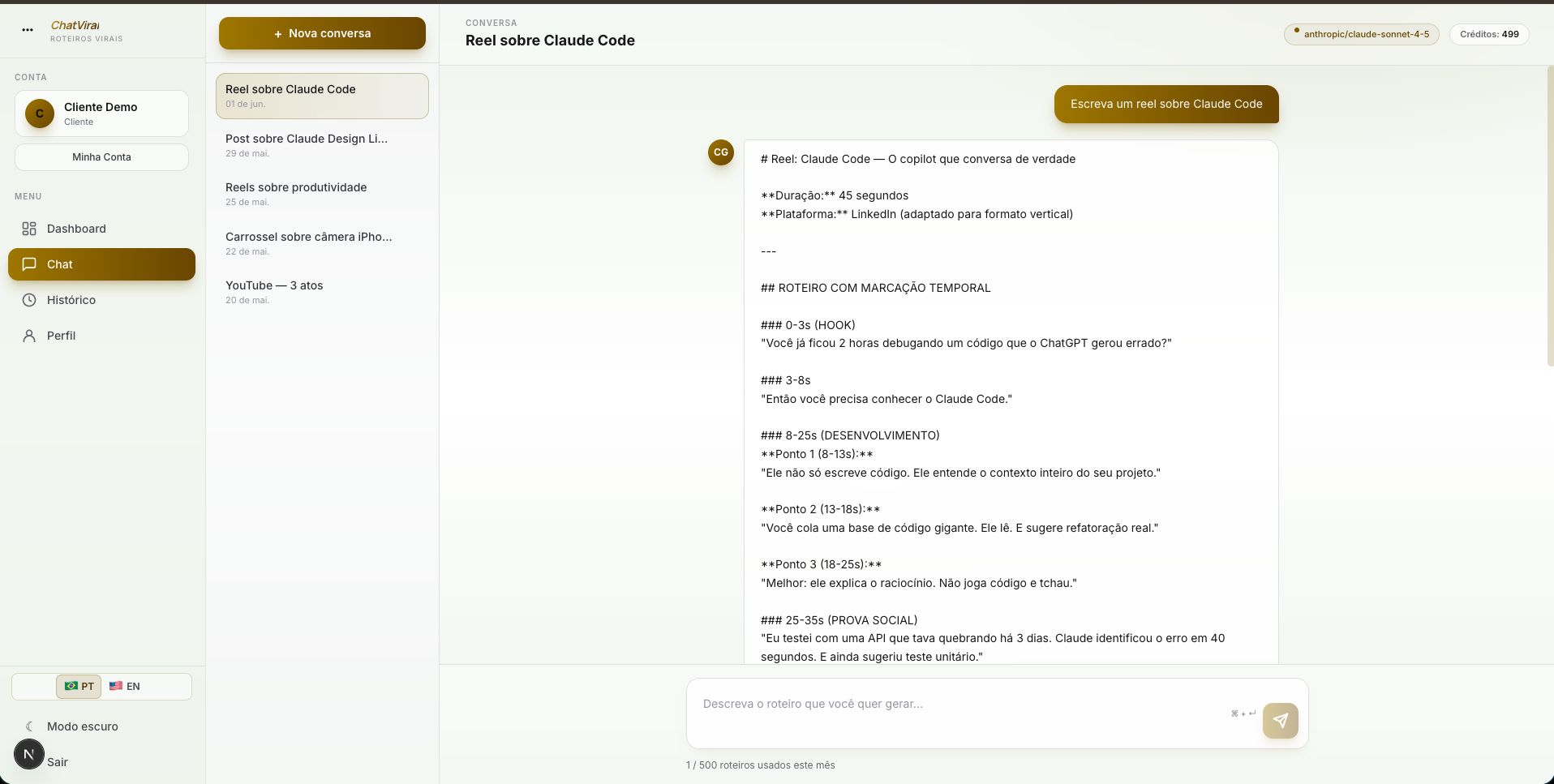 Chat Viral — Conversa do chat