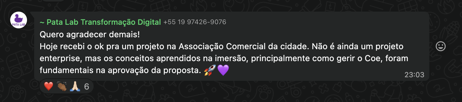 Depoimento — Projeto aprovado na Associação Comercial